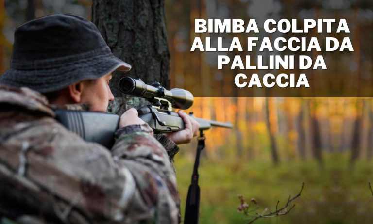 Bimba colpita alla faccia da pallini da caccia