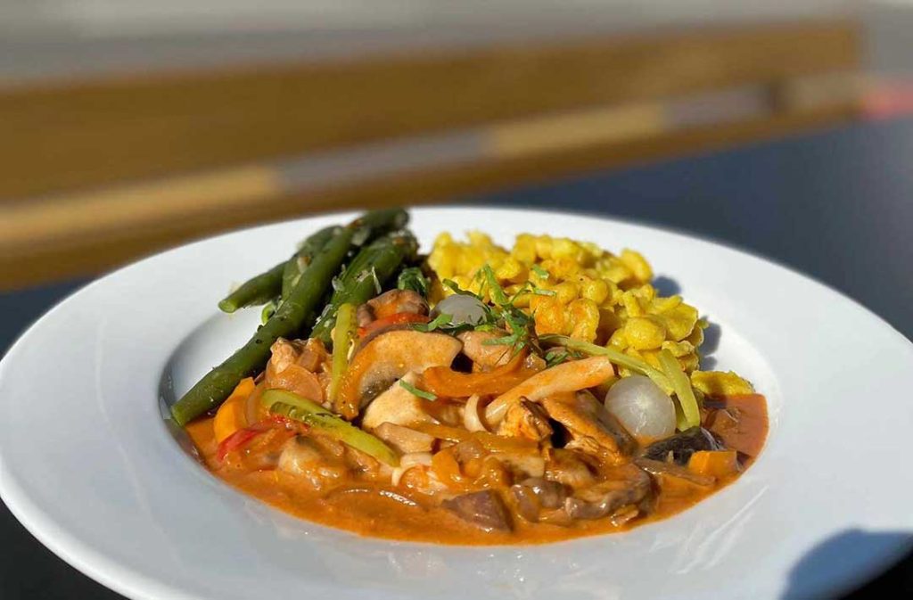 Piatto vegano preparato da Mairube ristorante a Lucerna