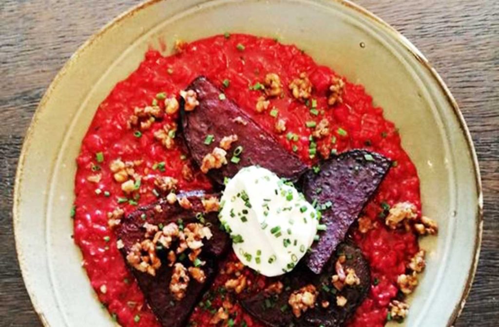 Risotto vegano nel menu di Karls Kraut a Lucerna