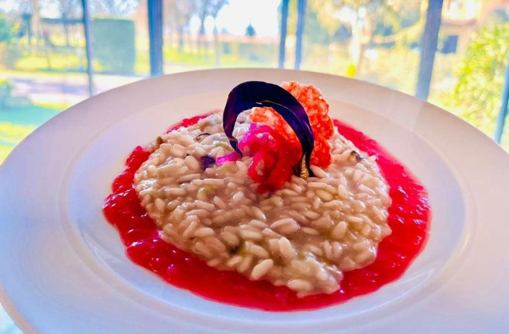Risotto vegano preparato nell'agriturismo vegan-friendly La Buona Terra a Cervarese Santa Croce